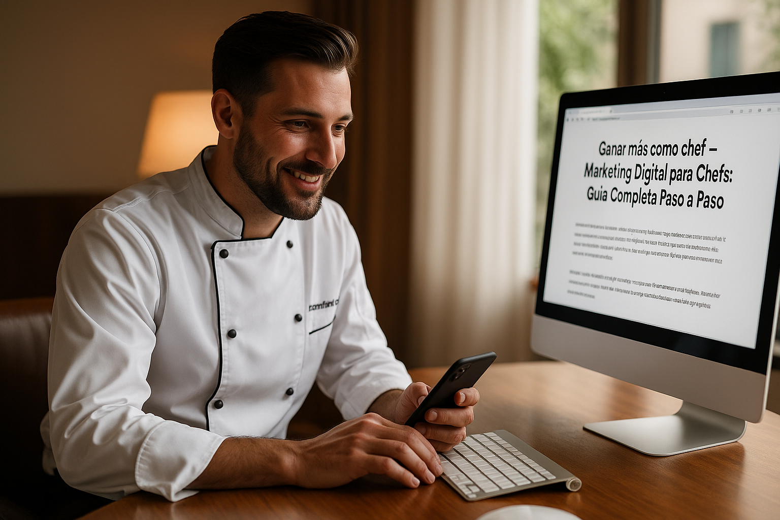 Chef profesional ganando más como chef gracias al marketing digital.
