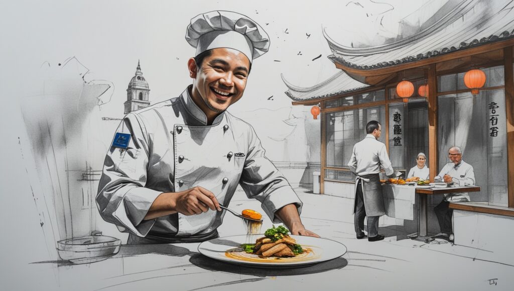 Chef observando la experiencia del cliente en restauración moderna