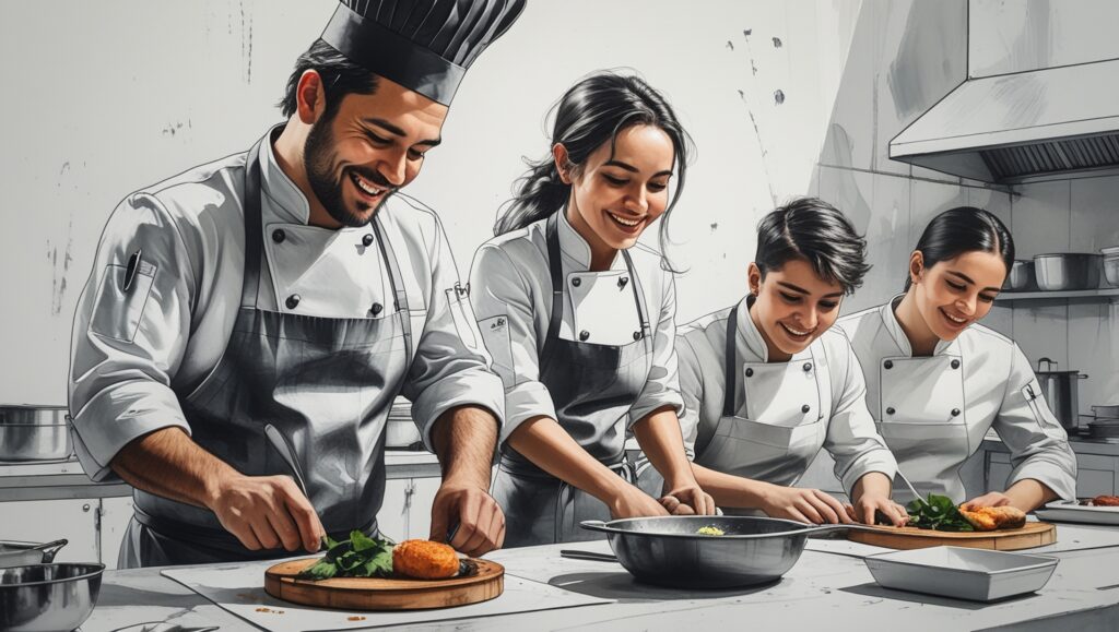 Formación profesional en restauración para chefs en cocina moderna
