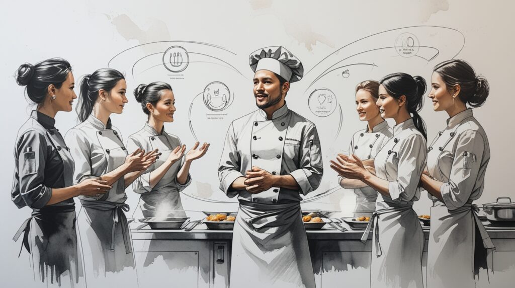 Chef mostrando los elementos clave de una marca personal sólida en gastronomía