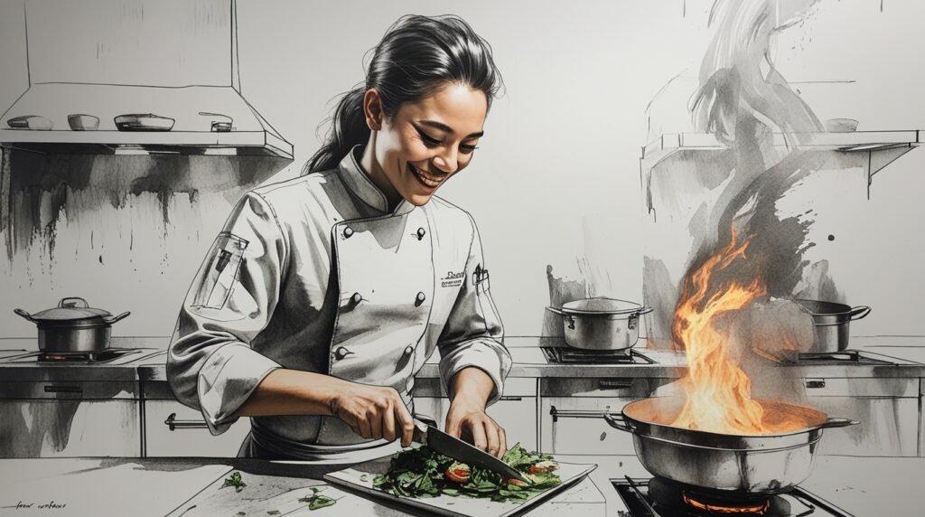 Chef entremetier avanzando profesionalmente dentro de la brigada de cocina en restaurante moderno
