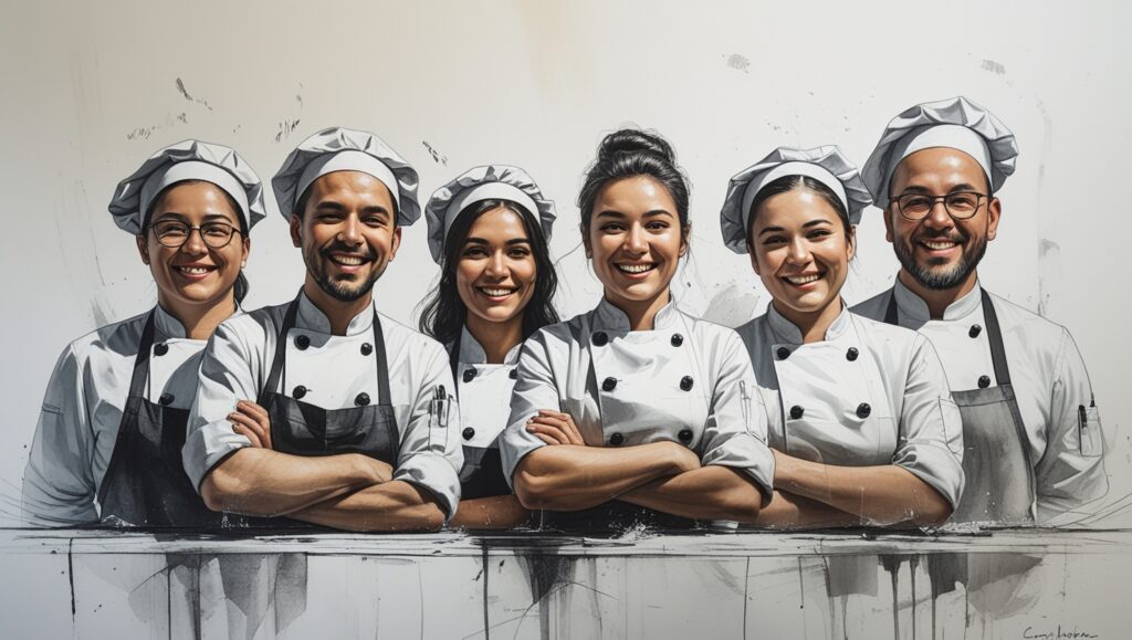 Chef liderando al equipo en seguridad sanitaria y prevención de plagas